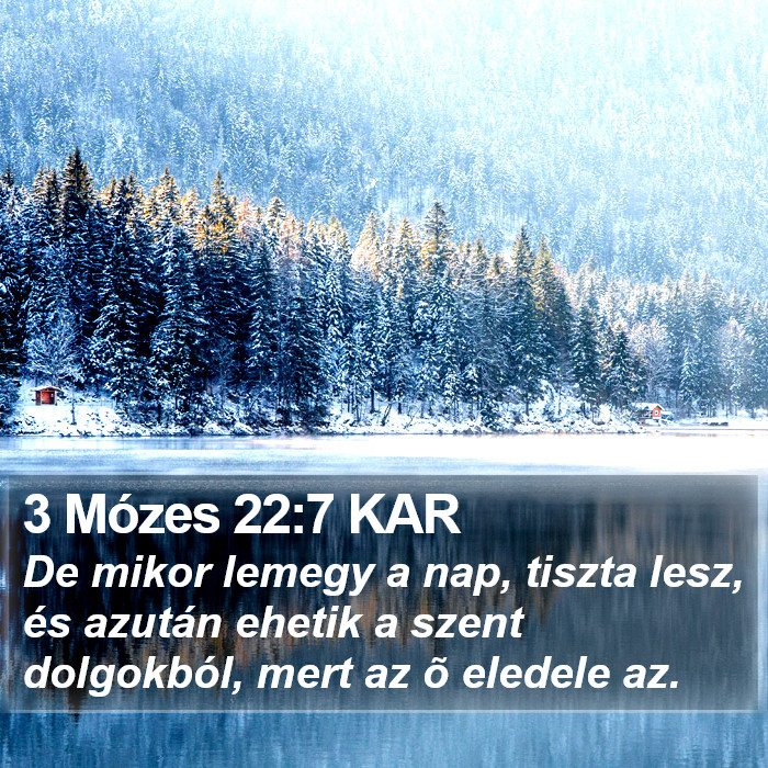 3 Mózes 22:7 KAR Bible Study