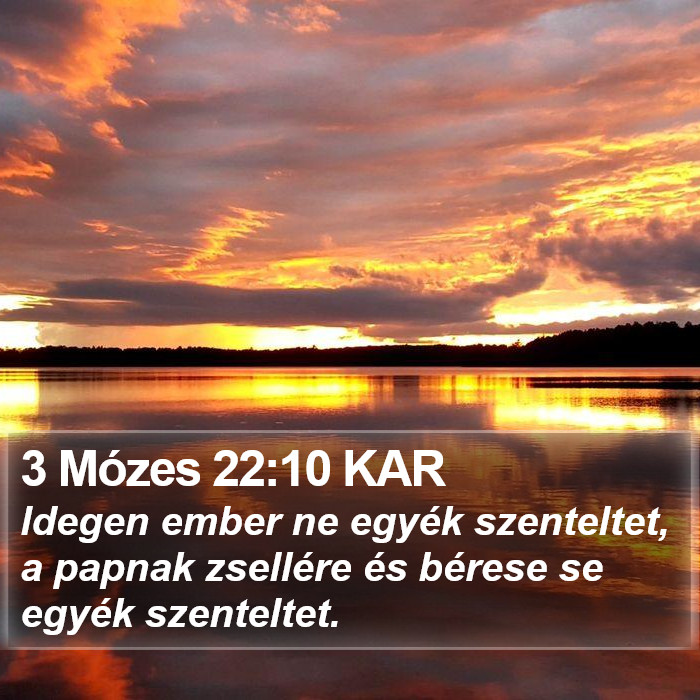 3 Mózes 22:10 KAR Bible Study