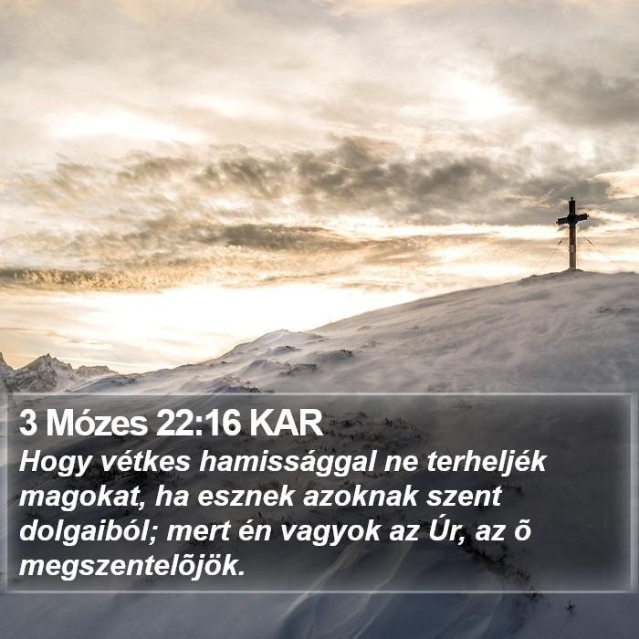 3 Mózes 22:16 KAR Bible Study