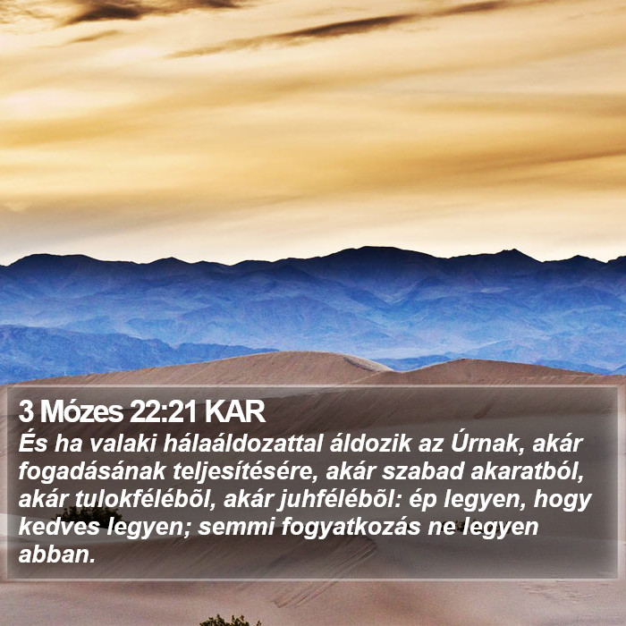 3 Mózes 22:21 KAR Bible Study