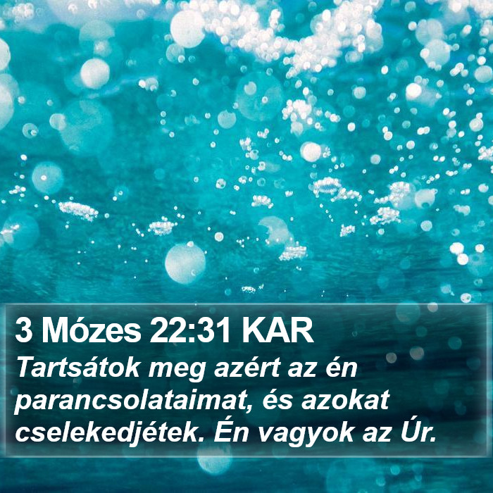 3 Mózes 22:31 KAR Bible Study