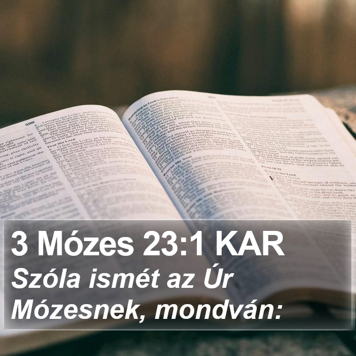 3 Mózes 23:1 KAR Bible Study