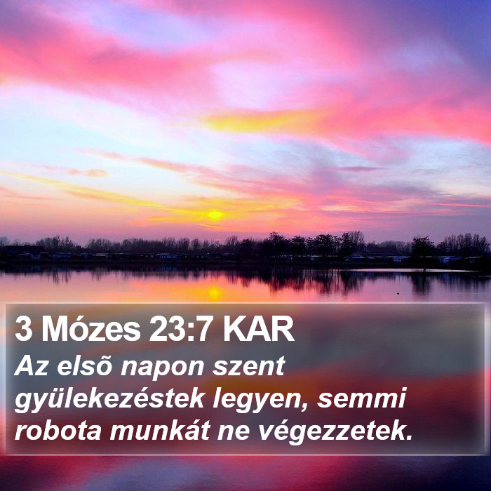 3 Mózes 23:7 KAR Bible Study