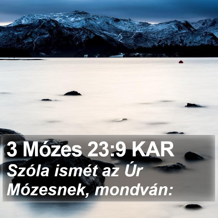 3 Mózes 23:9 KAR Bible Study