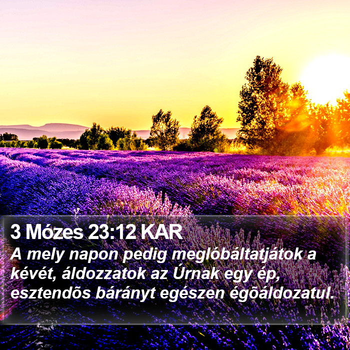 3 Mózes 23:12 KAR Bible Study