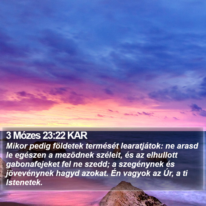 3 Mózes 23:22 KAR Bible Study