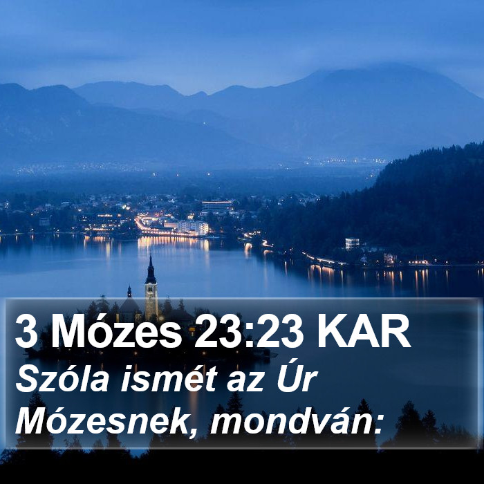 3 Mózes 23:23 KAR Bible Study