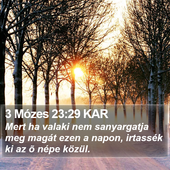 3 Mózes 23:29 KAR Bible Study