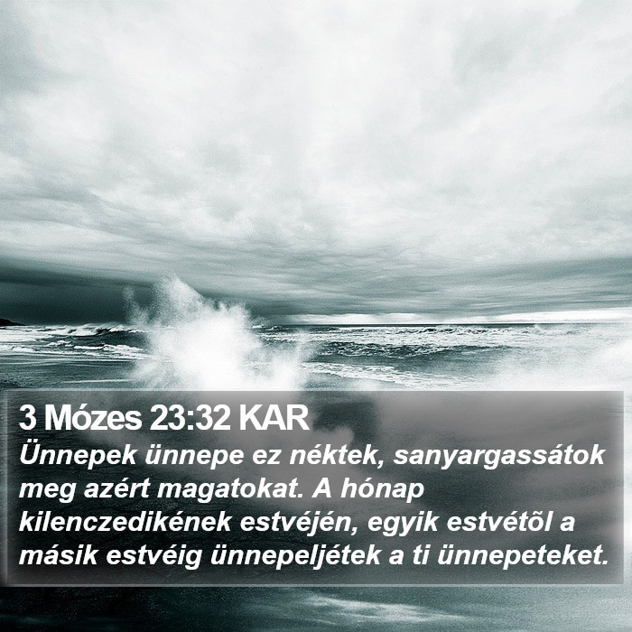 3 Mózes 23:32 KAR Bible Study