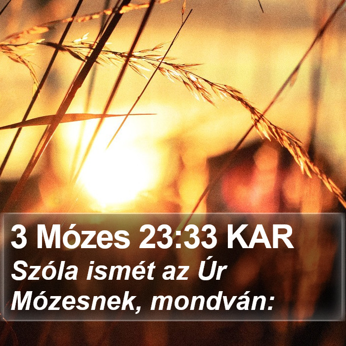 3 Mózes 23:33 KAR Bible Study