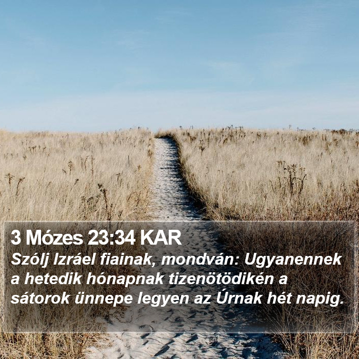 3 Mózes 23:34 KAR Bible Study