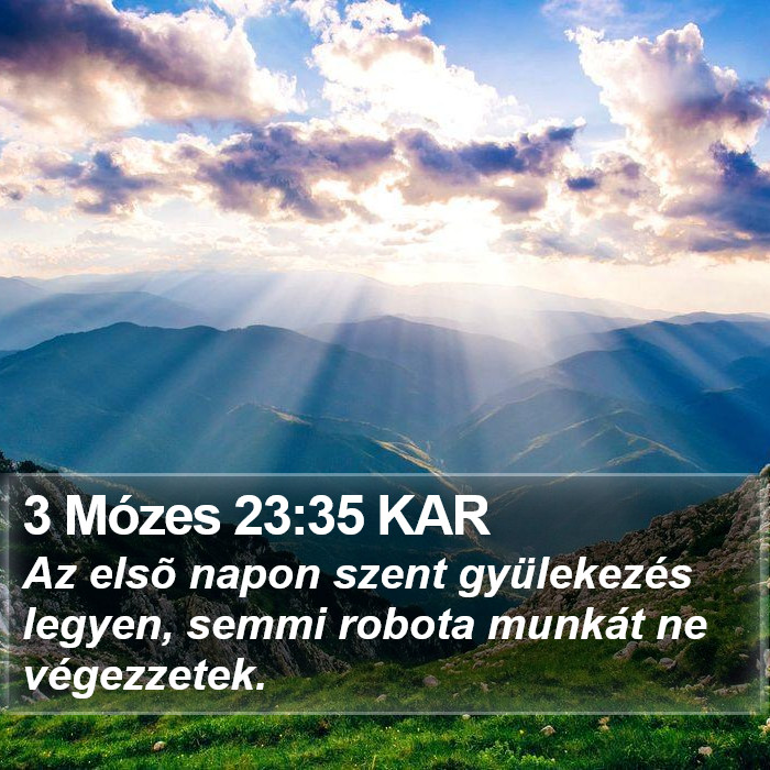 3 Mózes 23:35 KAR Bible Study