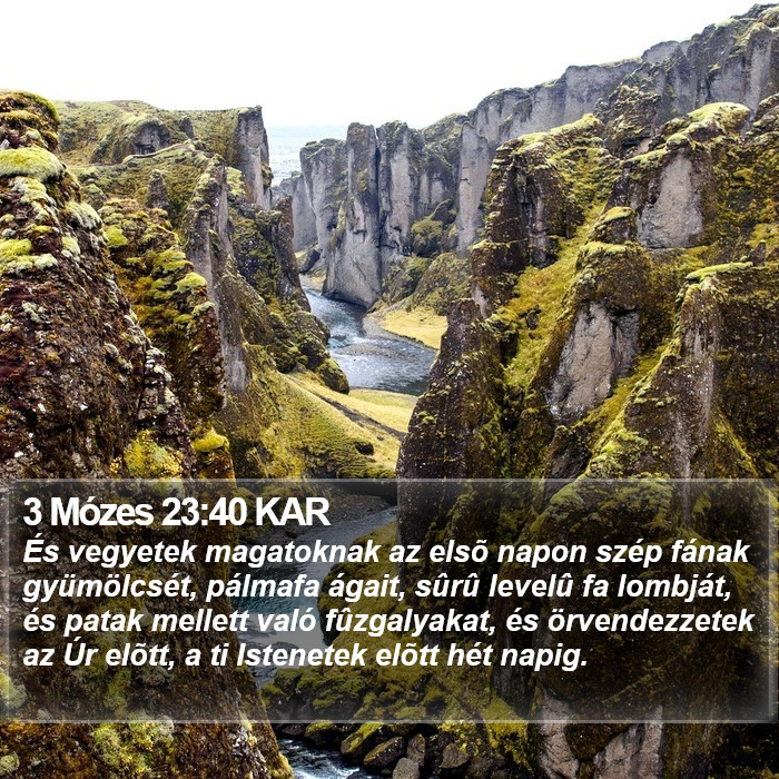 3 Mózes 23:40 KAR Bible Study