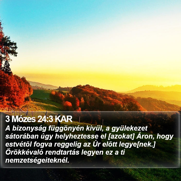 3 Mózes 24:3 KAR Bible Study