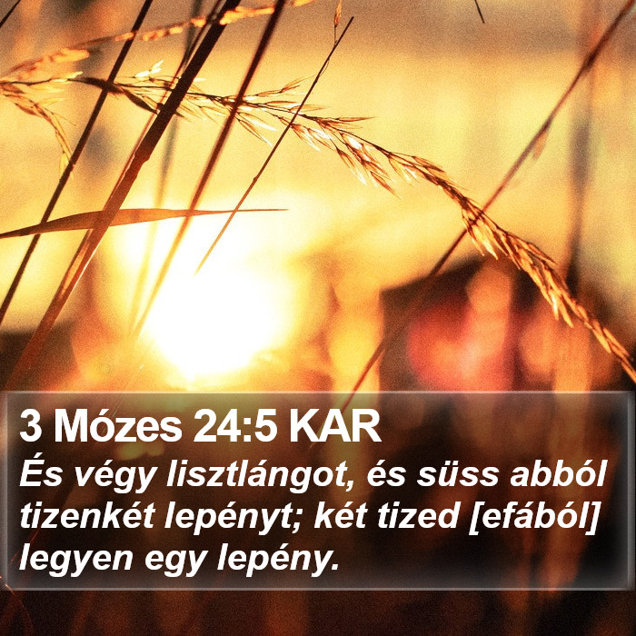 3 Mózes 24:5 KAR Bible Study