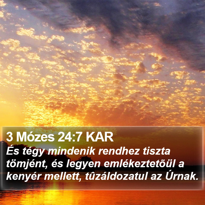 3 Mózes 24:7 KAR Bible Study