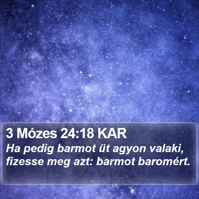 3 Mózes 24:18 KAR Bible Study