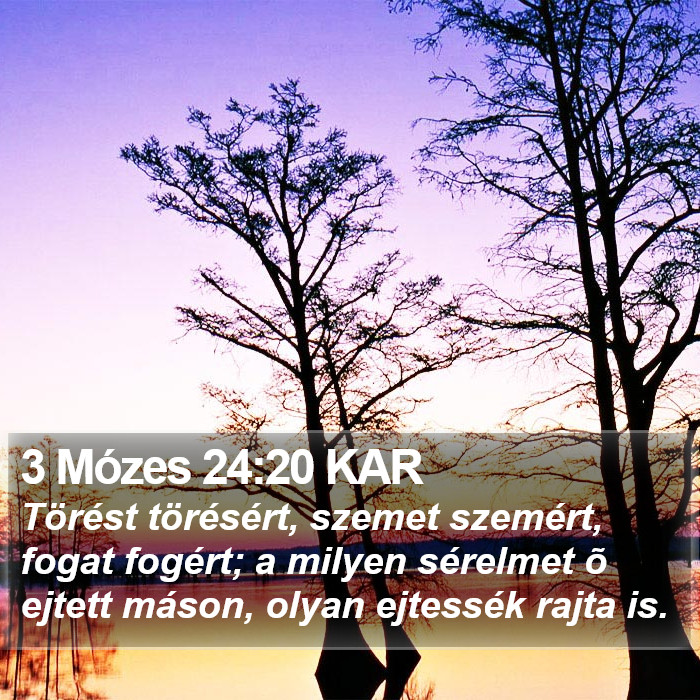 3 Mózes 24:20 KAR Bible Study