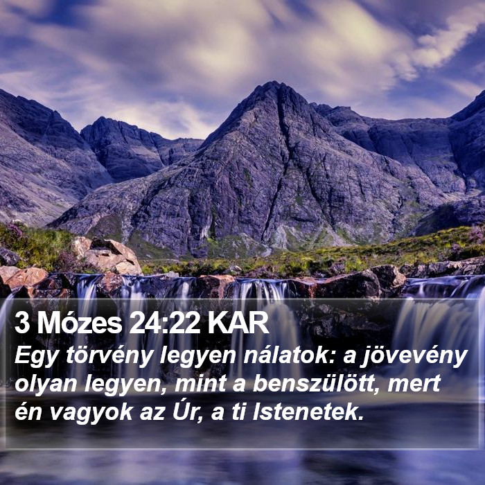 3 Mózes 24:22 KAR Bible Study