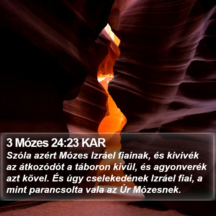 3 Mózes 24:23 KAR Bible Study