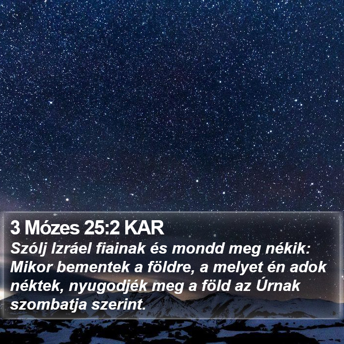 3 Mózes 25:2 KAR Bible Study