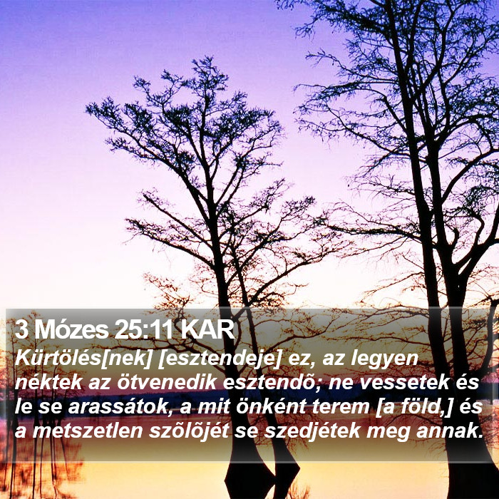 3 Mózes 25:11 KAR Bible Study