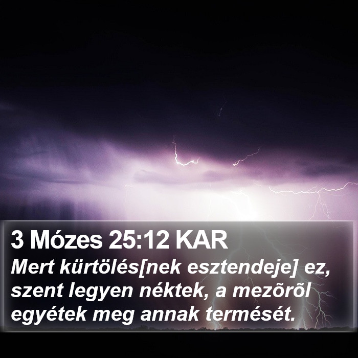 3 Mózes 25:12 KAR Bible Study