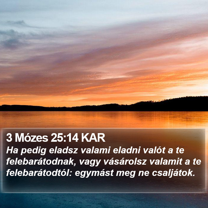 3 Mózes 25:14 KAR Bible Study