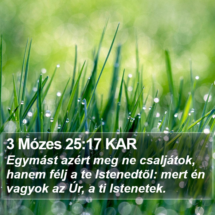 3 Mózes 25:17 KAR Bible Study