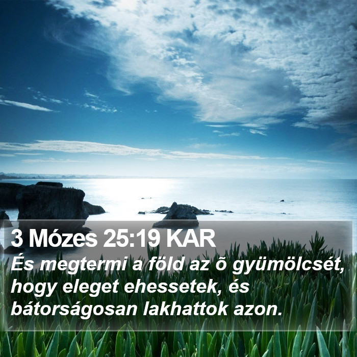 3 Mózes 25:19 KAR Bible Study