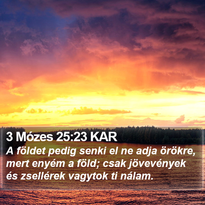 3 Mózes 25:23 KAR Bible Study