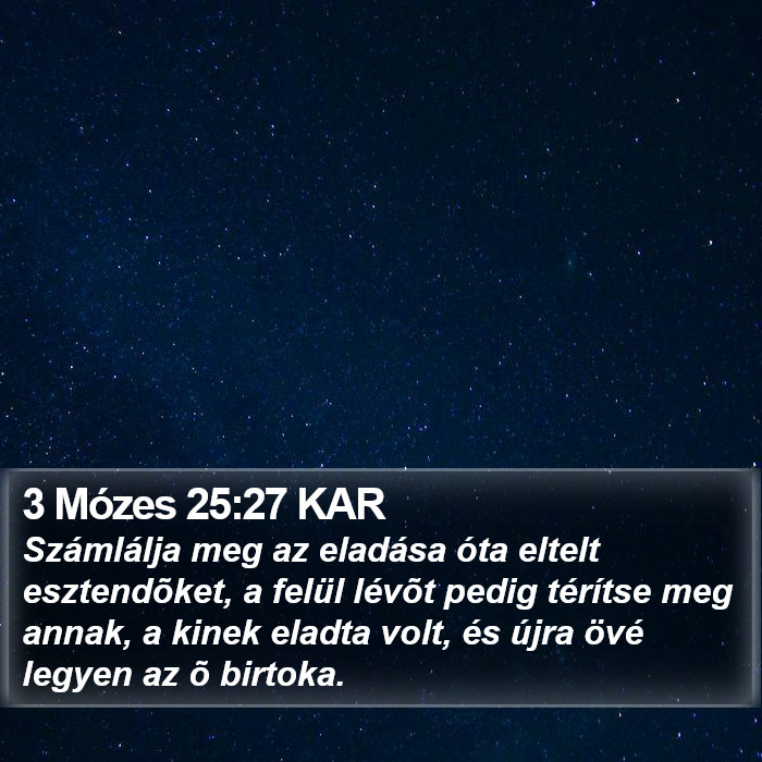 3 Mózes 25:27 KAR Bible Study