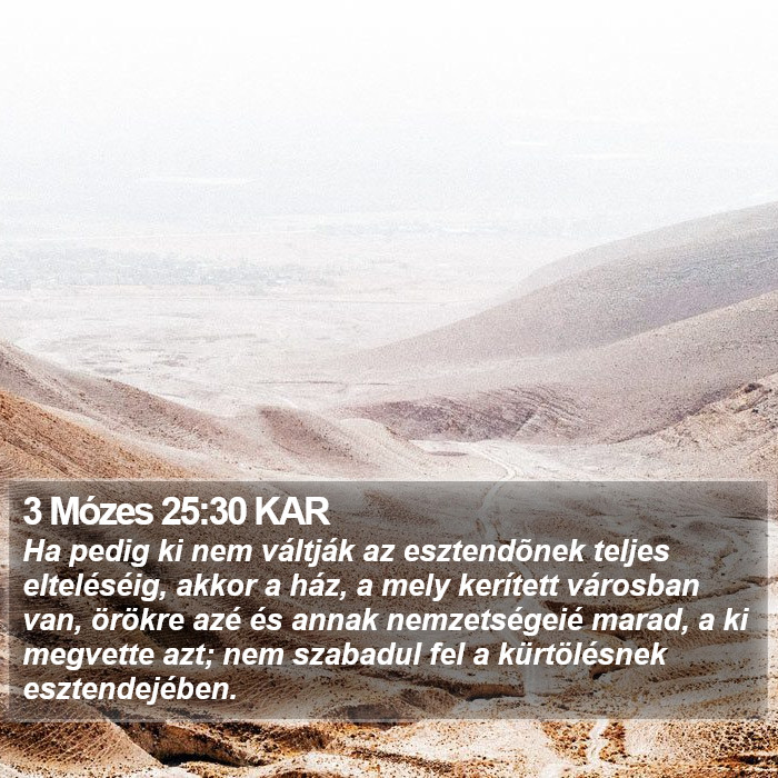 3 Mózes 25:30 KAR Bible Study