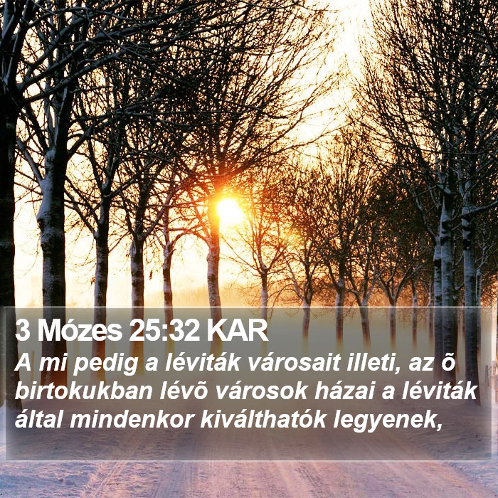 3 Mózes 25:32 KAR Bible Study