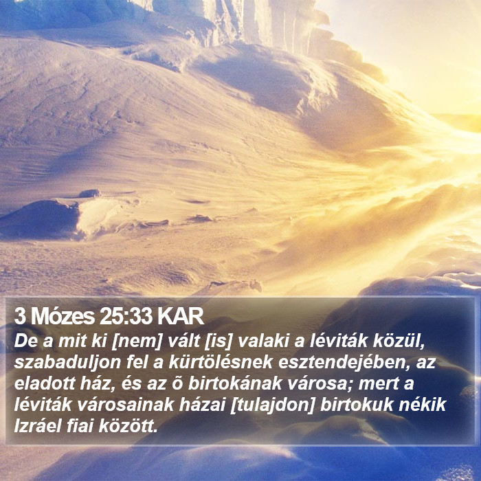 3 Mózes 25:33 KAR Bible Study