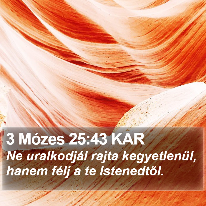 3 Mózes 25:43 KAR Bible Study