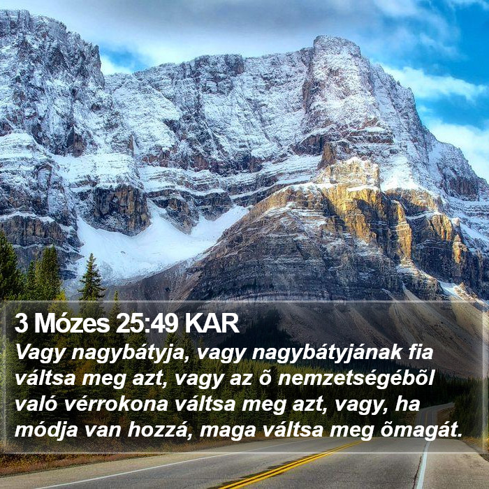 3 Mózes 25:49 KAR Bible Study