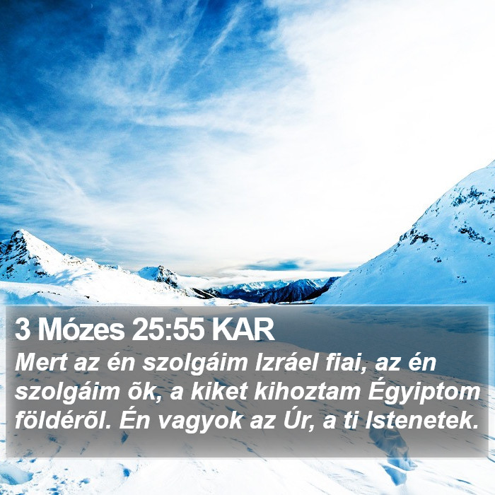 3 Mózes 25:55 KAR Bible Study