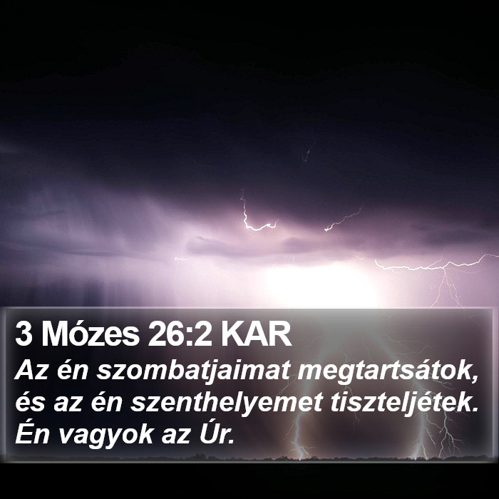 3 Mózes 26:2 KAR Bible Study