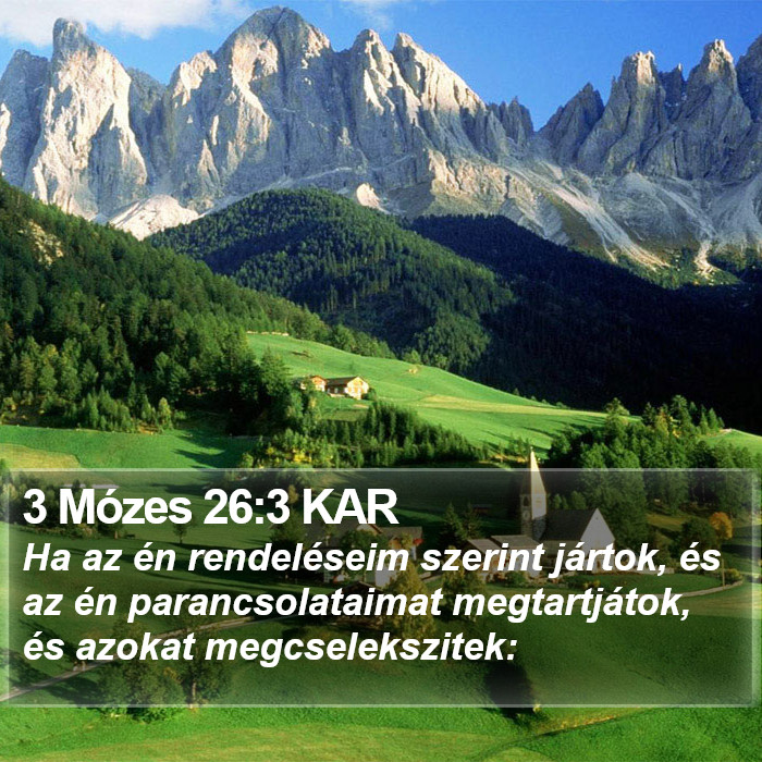 3 Mózes 26:3 KAR Bible Study