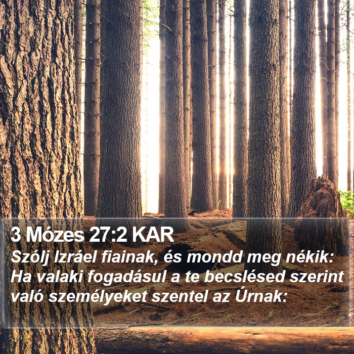 3 Mózes 27:2 KAR Bible Study