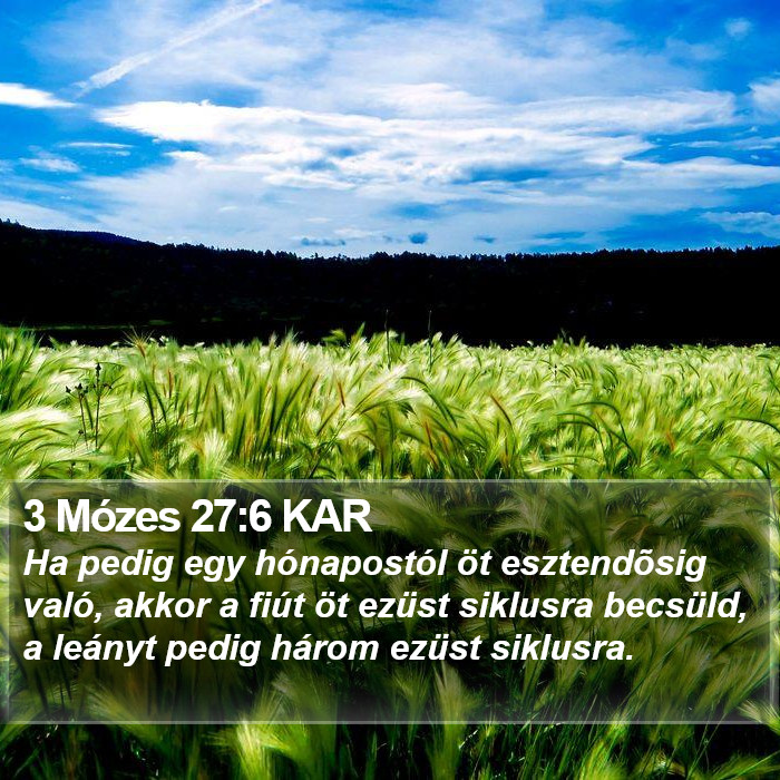 3 Mózes 27:6 KAR Bible Study