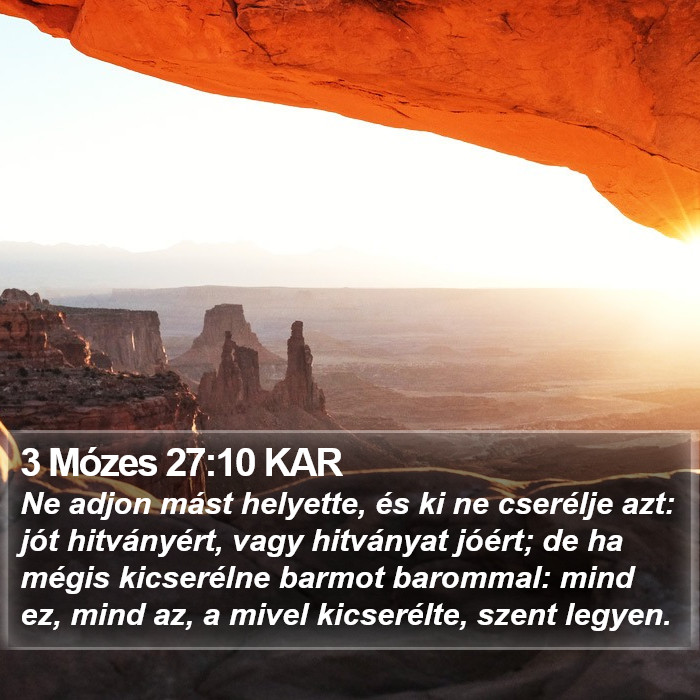 3 Mózes 27:10 KAR Bible Study