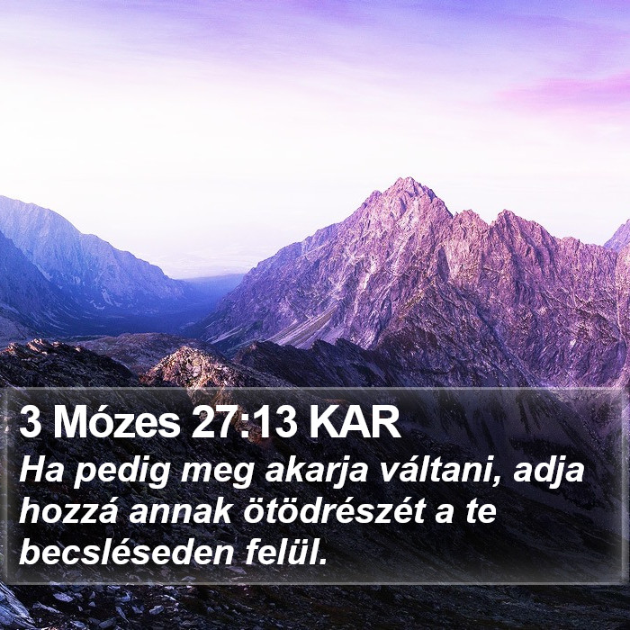 3 Mózes 27:13 KAR Bible Study