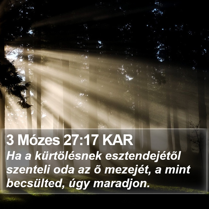3 Mózes 27:17 KAR Bible Study
