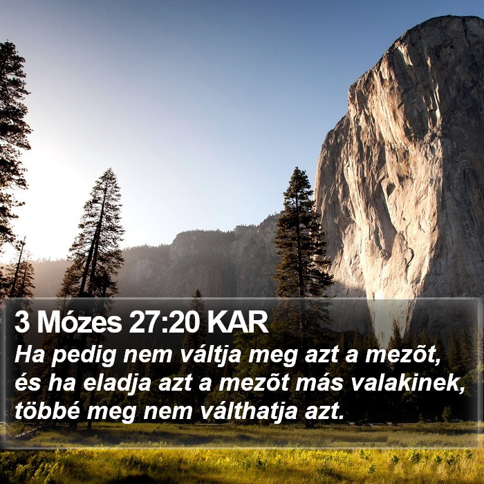 3 Mózes 27:20 KAR Bible Study