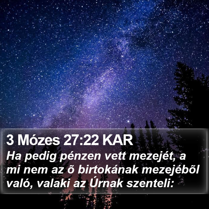 3 Mózes 27:22 KAR Bible Study