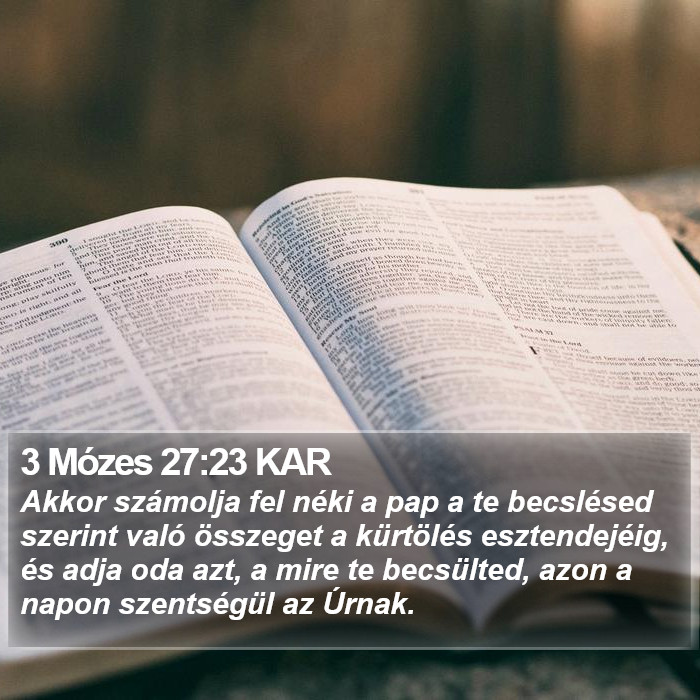 3 Mózes 27:23 KAR Bible Study