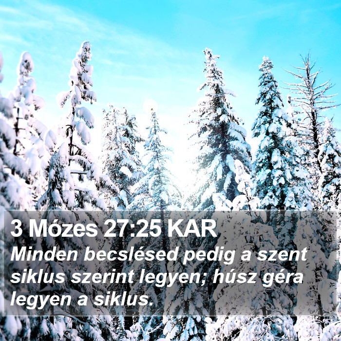 3 Mózes 27:25 KAR Bible Study