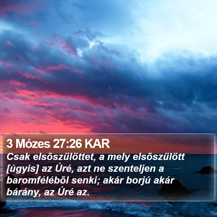 3 Mózes 27:26 KAR Bible Study